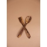 Set lingura si furculita din lemn de măslin 25 cm
