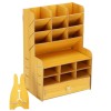 Organizator pentru birou, din lemn, cu 15 compartimente si sertar Household NewTrend, Oem