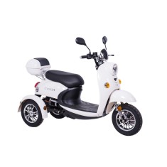 Tricicleta electrica Z-Tech ZT-63-B, motor 650W, baterii 60V 20Ah, viteza 25km/h, autonomie 60 km, nu necesita permis de conducere - Alb