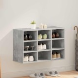 vidaXL Dulap pentru pantofi Gri beton 77,5 x 30 x 51 cm Lemn compozit 808679