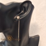 Cercei Regina Zorilor , Cristal alb 6 cm placati aur 18K Brazilia