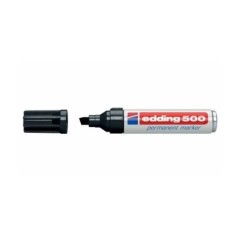 Marker permanent Edding 500, negru, corp aluminiu, varf retezat, 2-7 mm, negru