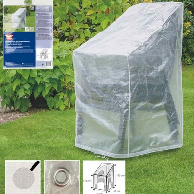 Husă de protecție transparentă pentru scaun stivuibil, aprox. 65x65x110/150 foto