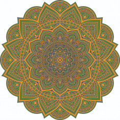 Sticker decorativ, Mandala , Verde, 60 cm, 4867ST foto