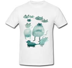 Tricou &amp;quot; Watercolor cats &amp;quot; foto