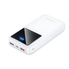 Baterie externa USB-C, 2x USB, Micro-USB, LED Display, PD22.5W, 20000mAh - Vention (FHLW0) - White foto