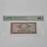 Bancnota 10 Lei 1966 UNC, Gradata PMG 66 EPQ