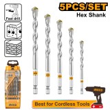 Set Burghie Beton 5 buc AKDB6055 &ndash; 4-10mm, Lungime 85-120mm, Burghie Zidarie pentru Beton, Caramida si BCA