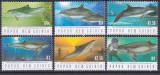 DB1 Fauna Marina Papua Noua Guinee Delfini 6 v. MS MNH, Nestampilat