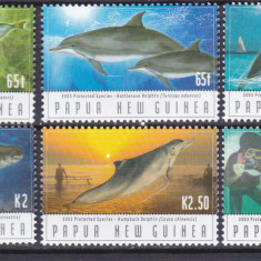 DB1 Fauna Marina Papua Noua Guinee Delfini 6 v. MS MNH