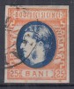 ROMANIA 1869 LP 28 REGELE CAROL I CU FAVORITI 25 BANI STAMPILAT POINCON