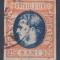 ROMANIA 1869 LP 28 REGELE CAROL I CU FAVORITI 25 BANI STAMPILAT POINCON