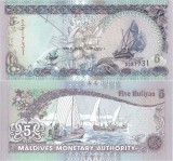 1998 ( 27 IV ) , 5 rufiyaa ( P-18a ) - Insulele Maldive - stare UNC