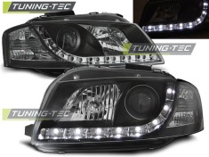 Faruri sport DAYLIGHT Audi A3 8P look negru cu lupa NOU