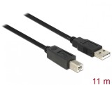 Cablu USB 2.0 A la tip B imprimanta activ 11m T-T, Delock 82915