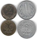 POLONIA LOT Nr 3 / : 2 buc - 1 + 2 Zloti 1980
