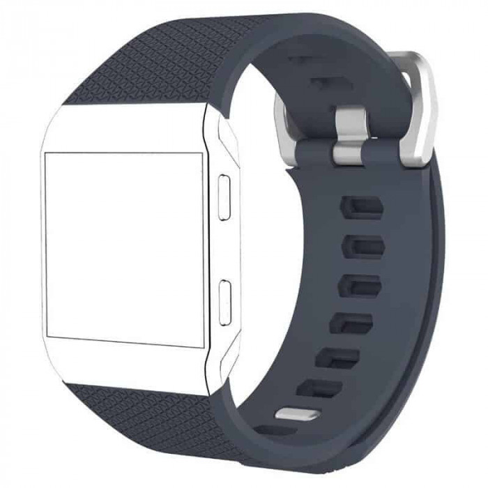 Bratara siliconica Edman pentru Fitbit Ionic, marimea L, Gri inchis