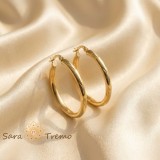 Cumpara ieftin Cercei Cerc , Cercei rotunzi placati 18K Brazilia, 2.5 cm, model clasic