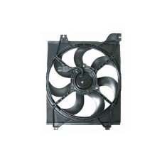 GMV radiator electroventilator Kia Rio (De), 03.2005-2011, Motorizare 1, 4 16v 71kw; 1, 6 16v 82kw Benzina, tip climatizare cu/fara AC, cutie M/A, di