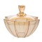 Bomboniera din sticla Amber cu capac 17 cm x 15 cm