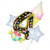 Balon folie gigant cifra 4, inaltime 80 cm, decor baloane party candy, gogoasa, inghetata, Oem