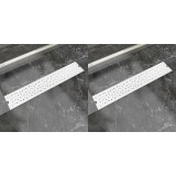 VidaXL Rigolă liniară de duș 2 buc. 630x140 mm, oțel inoxidabil, bule