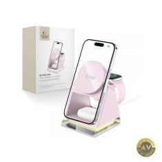 Incarcator Retea Wireless Tech-Protect QI15W-A43 3in1 15W 1.67A Roz