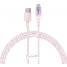 Cablu Date si Incarcare USB-A - USB-C Baseus Explorer, 100W, 1m, Roz CATS010404