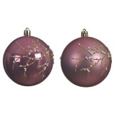 Cumpara ieftin Glob decorativ - Bauble Shatterproof Matt, Enamel With Gold Glitter And Foam Bauble - mai multe modele | Kaemingk