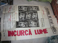 afis teatru premiera incurca lume an 1979 dimensiune 98x68 cm h7 foto