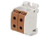 Conector Șine 50mm2 1P 4B Maro TS35