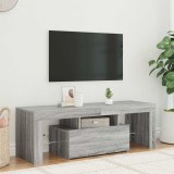 Comodă TV cu lumini LED, gri sonoma, 120x35x40 cm