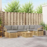 vidaXL Set de canapele de exterior 8 pcs Alb și gri deschis 3392251