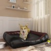 Pat pentru c&acirc;ini, negru și maro 105x80x25 cm piele ecologică