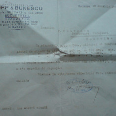 Popp & Bunescu, Bucuresti catre Prefectura Storojinet, Bucovina 19 . 11. 1931