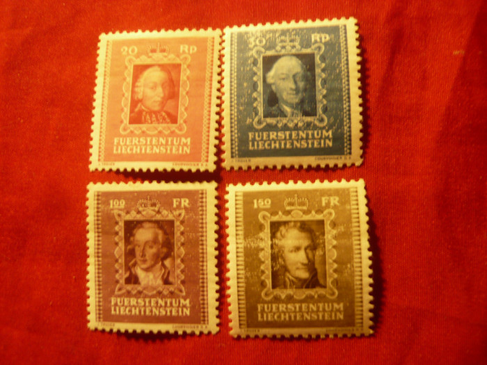 Serie Liechtenstein 1942 - Personalitati , 4 val.