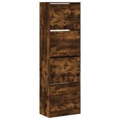 Pantofar cu 4 sertare rabatabile, stejar fumuriu, 60x34x187,5cm