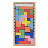 Puzzle Lemn Diverse Culori si Forme 12.5x25.5cm, 4-6 ani, Unisex