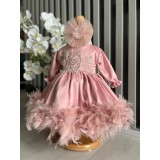 Cumpara ieftin Rochita botez Anne - cu pene - DPH22