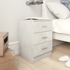 Gossi noptiera, gri beton, 38x35x56 cm, lemn prelucrat