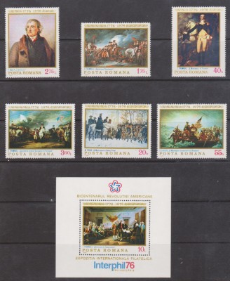 ROMANIA 1976 - Bicentenarul Revolutiei Americane - Set Complet MNH foto