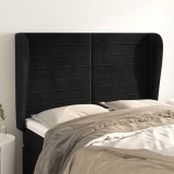 VidaXL Tăblie de pat cu aripioare, negru, 147x23x118/128 cm, catifea 3118146