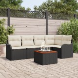 VidaXL Set canapele grădină 6 pcs Negru, alb Mediu