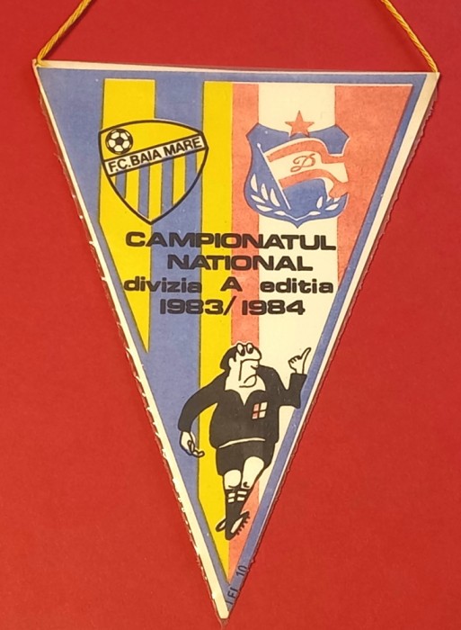 Fanion meci fotbal FC BAIA MARE - DINAMO BUCURESTI (div. A sezonul 1983/1984)