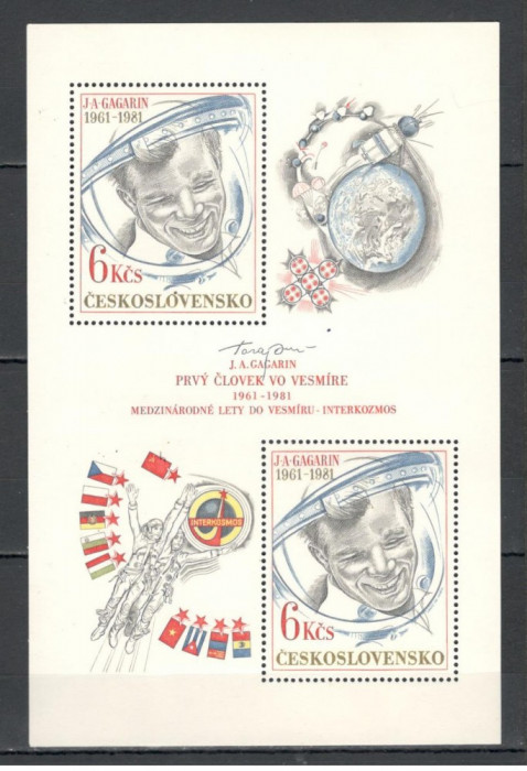 Cehoslovacia.1981 Cosmonautica:20 ani primul om in cosmos-Bl. XC.321