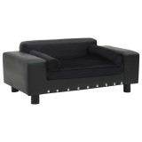 Cumpara ieftin Canapea pentru caini, negru, 81x43x31cm, plus &amp; piele ecologica