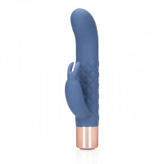 Vibrator Iepuras Mini Rabbit, 10 Moduri Vibratii, Silicon, USB, Albastru, 14.3 cm