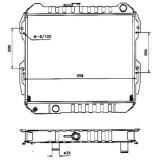Radiator racire Toyota Hilux (Yn100), 08.1983-08.1984, Motorizare 2, 2 D 46kw Diesel, cutie Manuala, dimensiune 514x385x48mm, Cooper core/Brass Tank,