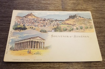 Carte poștală vintage &amp;#039;Souvenir d&amp;#039;Ath&amp;egrave;nes foto