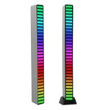 Bară LED RGB cu Activare Sonoră &ndash; VU Metru Lumini Muzicale, 32 LED-uri, USB-C, Efecte Spectaculoase